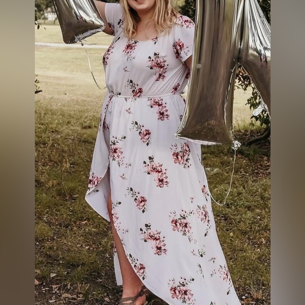 Floral high low romper Dress